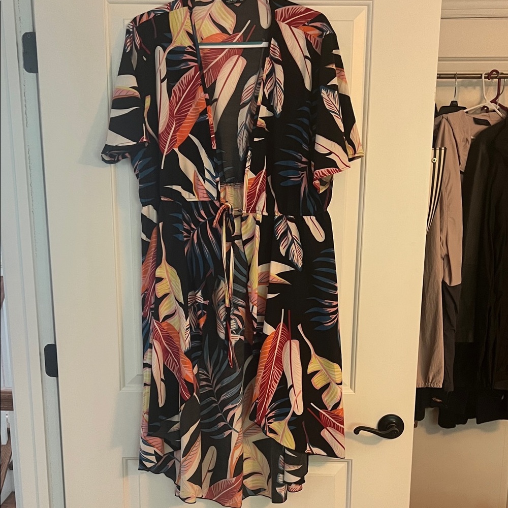 Tropical Print wrap with Tie Waist